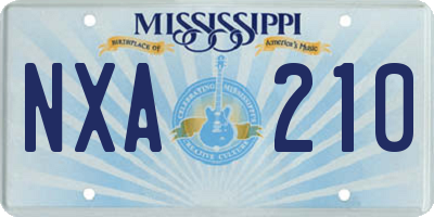 MS license plate NXA210