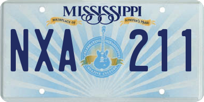 MS license plate NXA211