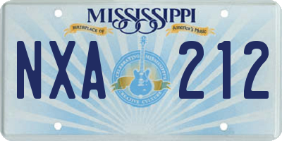 MS license plate NXA212