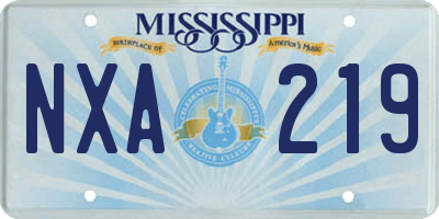 MS license plate NXA219
