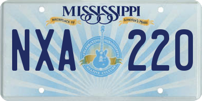 MS license plate NXA220