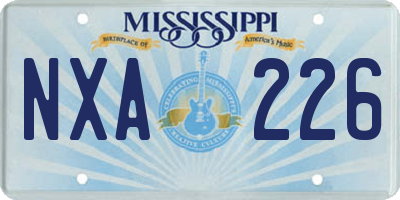 MS license plate NXA226