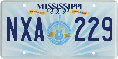 MS license plate NXA229