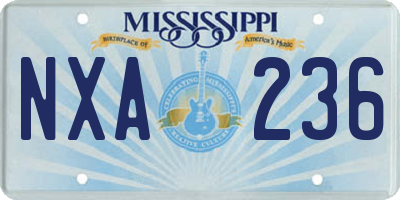 MS license plate NXA236