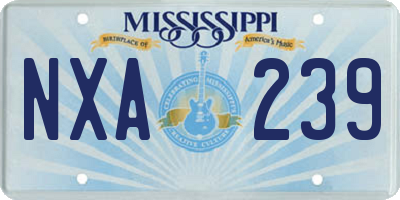 MS license plate NXA239