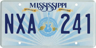 MS license plate NXA241