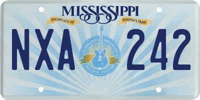 MS license plate NXA242