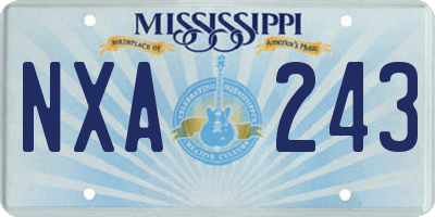 MS license plate NXA243