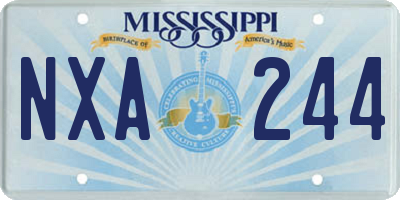 MS license plate NXA244