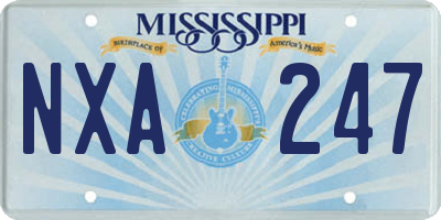 MS license plate NXA247