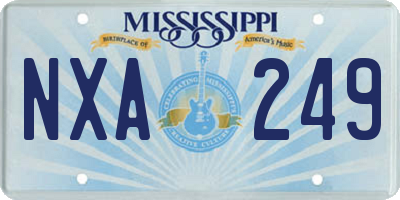 MS license plate NXA249