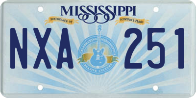 MS license plate NXA251