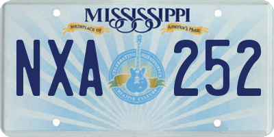MS license plate NXA252