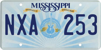 MS license plate NXA253