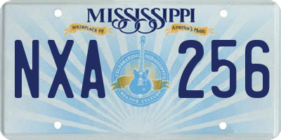 MS license plate NXA256
