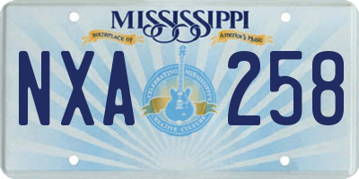 MS license plate NXA258