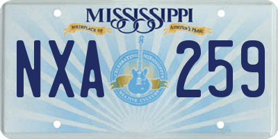 MS license plate NXA259
