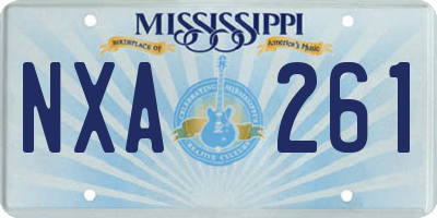 MS license plate NXA261