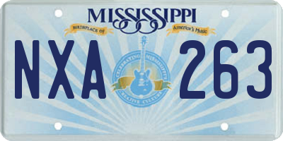 MS license plate NXA263