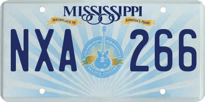 MS license plate NXA266