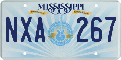 MS license plate NXA267