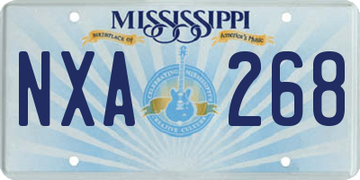 MS license plate NXA268