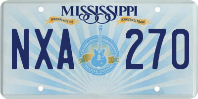 MS license plate NXA270