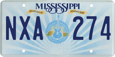 MS license plate NXA274