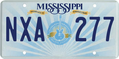 MS license plate NXA277