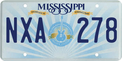 MS license plate NXA278