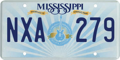 MS license plate NXA279
