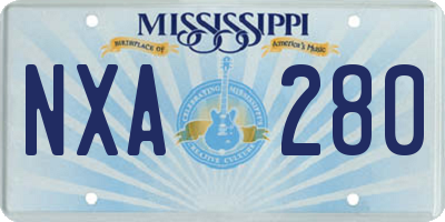 MS license plate NXA280
