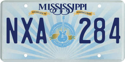 MS license plate NXA284