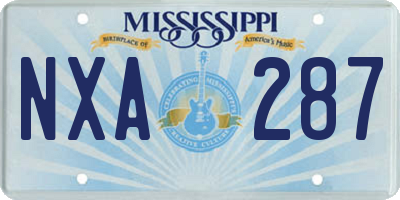 MS license plate NXA287