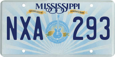 MS license plate NXA293