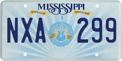 MS license plate NXA299