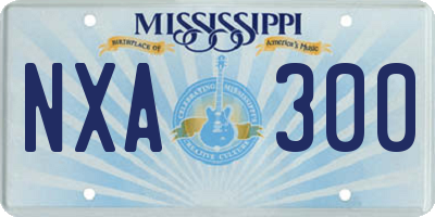 MS license plate NXA300