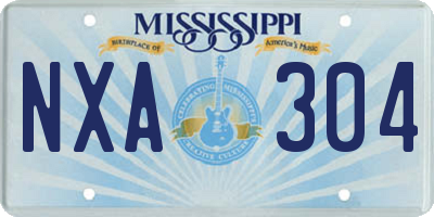 MS license plate NXA304