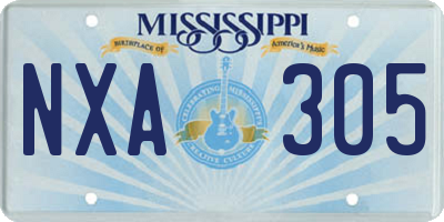 MS license plate NXA305