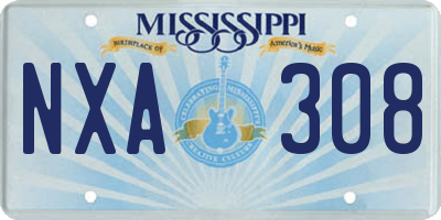 MS license plate NXA308