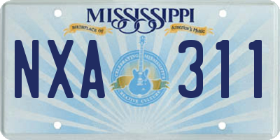 MS license plate NXA311