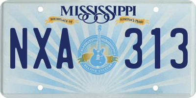 MS license plate NXA313