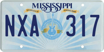 MS license plate NXA317