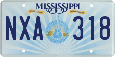 MS license plate NXA318