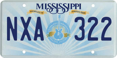 MS license plate NXA322