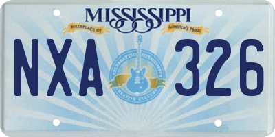 MS license plate NXA326