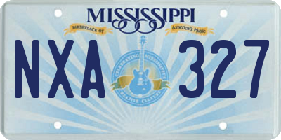 MS license plate NXA327