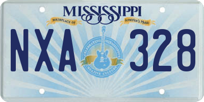 MS license plate NXA328