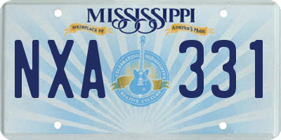 MS license plate NXA331