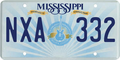 MS license plate NXA332